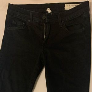 Rag & Bone skinny black jeans - rips in knees